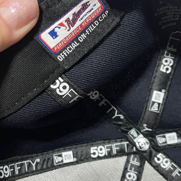 Houston Astros Baseball Hat New Era 59Fifty Navy Blue Fitted 6 7/8 On Field MLB - Picture 5 of 8